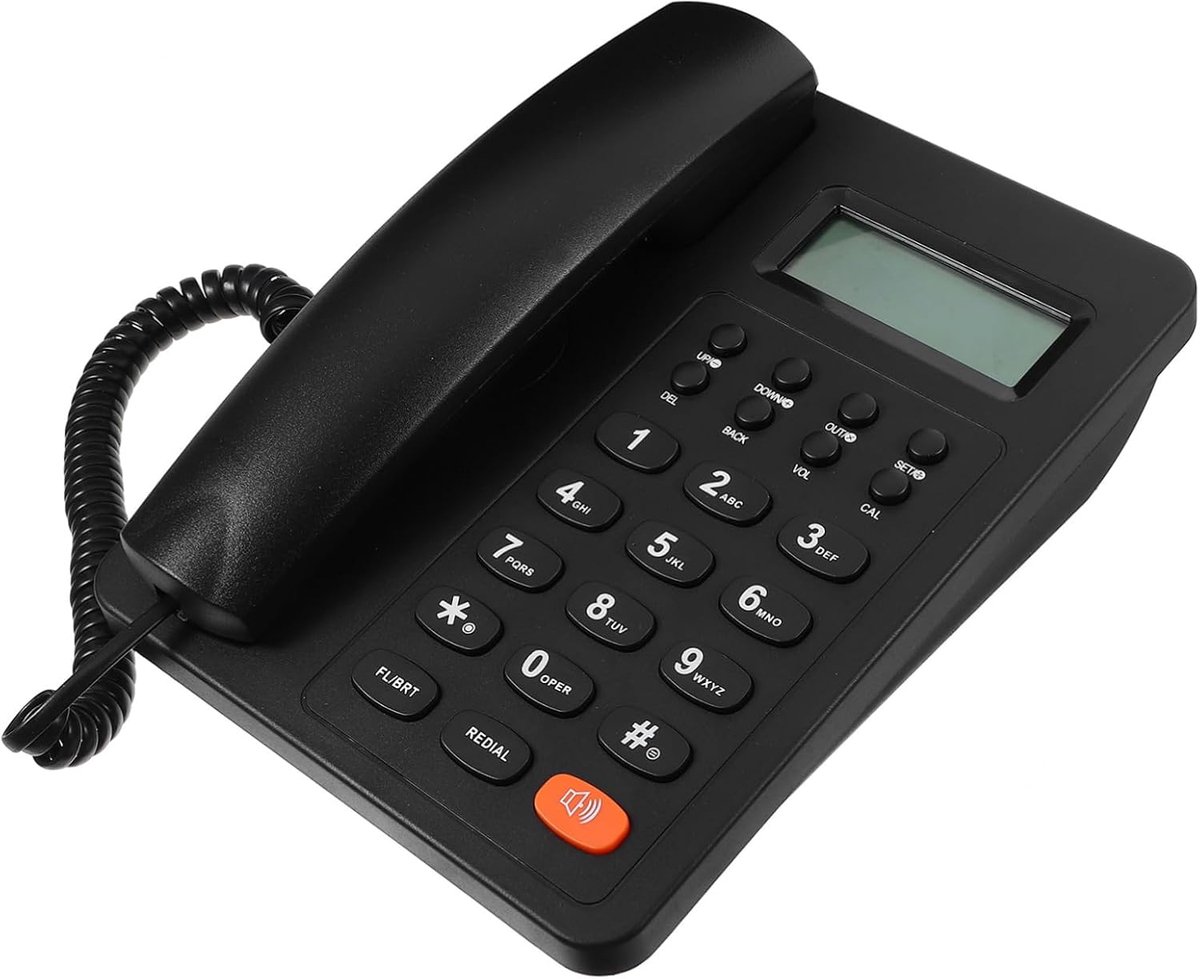 Vaste Telefoon - Bureautoestel Thuis - Efficiënte Communicatie - Duidelijke Geluidskwaliteit - 21.5 cm - Zwart