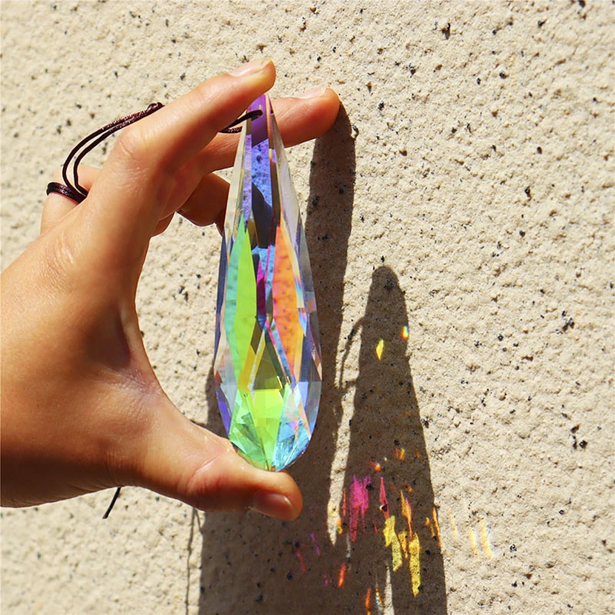 Dailygoods- Zonnevanger 120 mm - Kristallen Prisma - Raamdecoratie - Regenboog-effect - Decoratie voor binnen/buiten - Hoogwaardig kristal