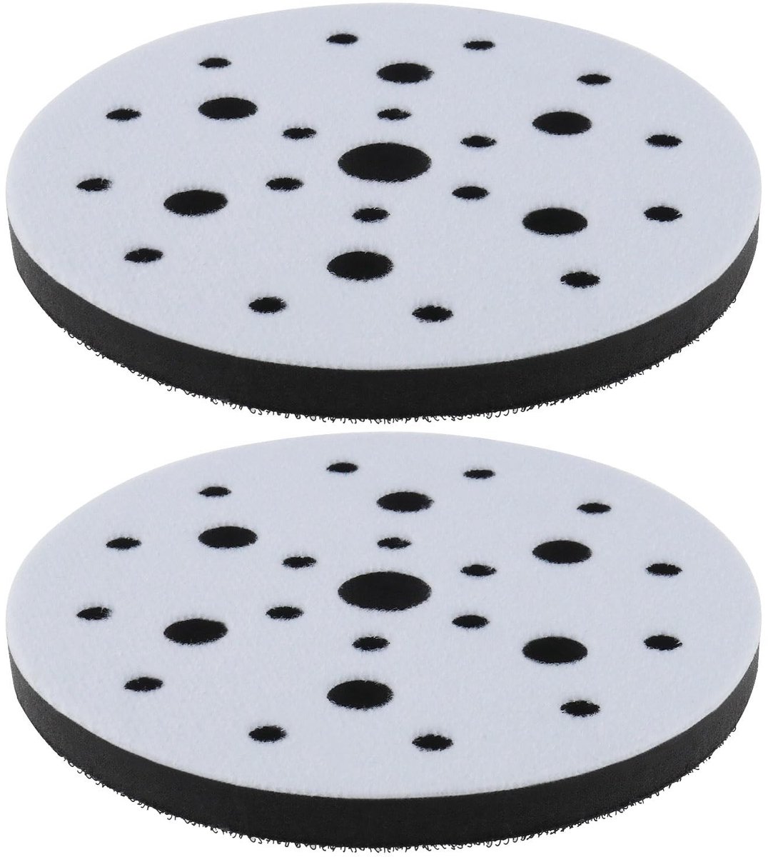 Dailygoods - Zachte Spons Interface Pad - Schuurpad Adapter - 150 mm Diameter - 25 Gaten - Haak en Lus - Perfect voor Schuren - 2 Stuks