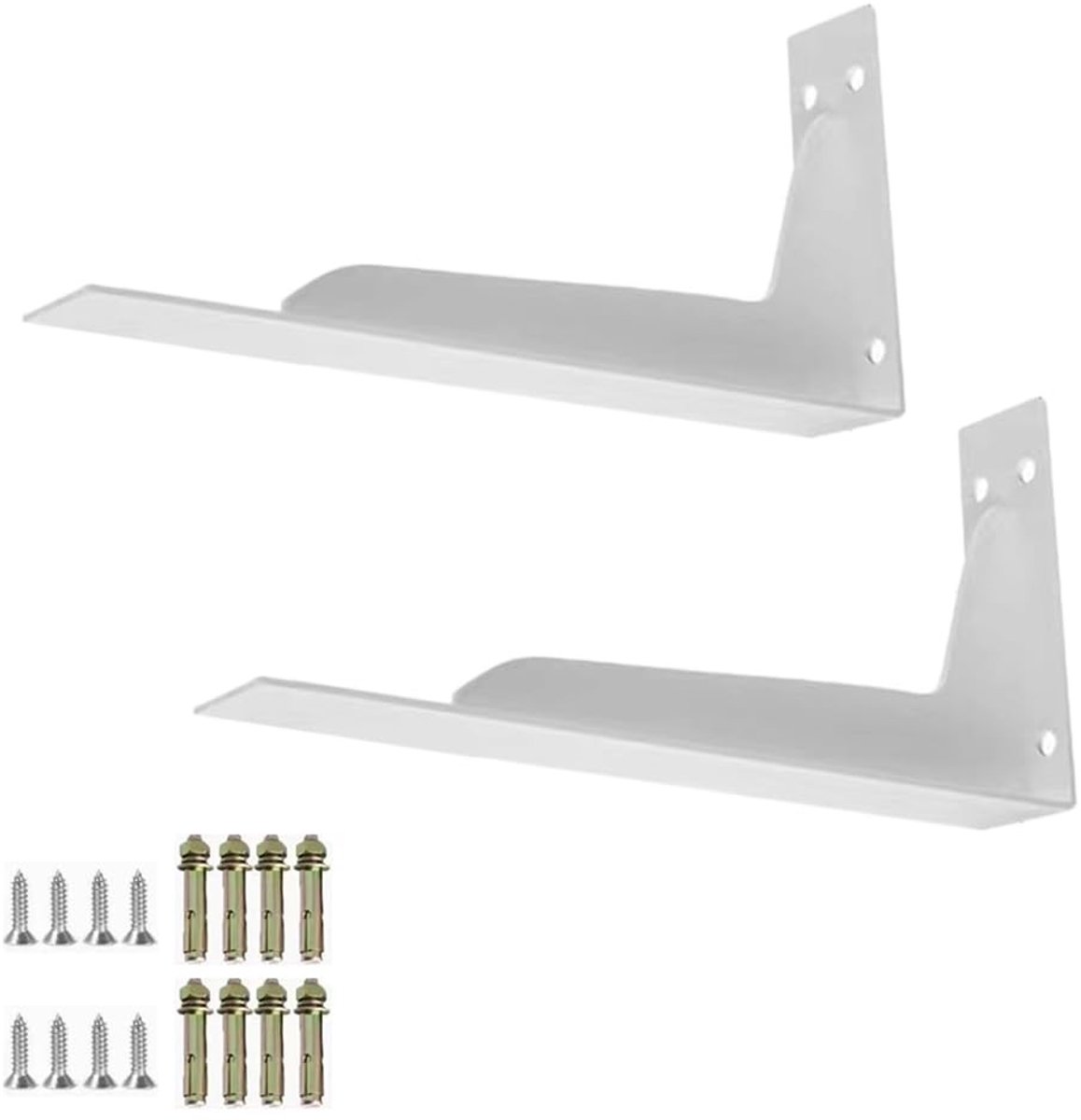 Dailygoods- Plankbeugels Zware Wandbeugels - Plankdragers - Wandmontage - L-vorm - 2 Stuks - 140x144mm - Inclusief Schroeven - Planksteunen