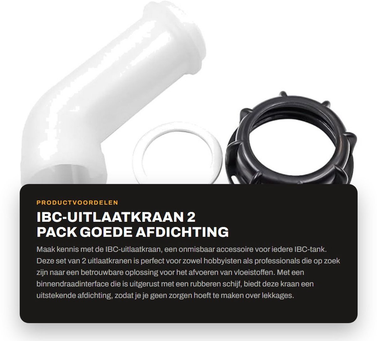 Dailygoods- Uitlaatkraan 2-Pack - IBC-adapter S60 x 6 - IBC-uitlaatmondstuk - Afvoerdeksel/Mondstuk - Ventieldop/Ventielbinnendraad - Goede afdichting/Waterdicht