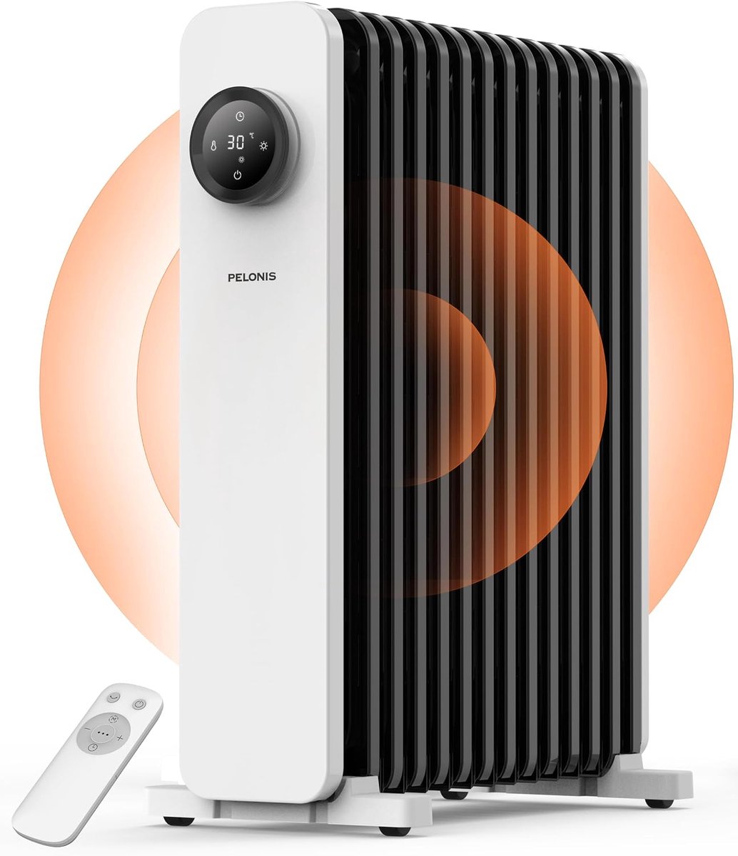 Olie Radiator - Elektrische Verwarming - Ruimte Verwarmen - Energiebesparend - 2500 Watt - Zwart