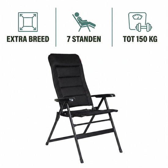 Happy Rhino - Campingstoel Rila XL - Vouwstoelen - Zwart - 5,5kg - 3D mesh - 46 x 5.5 x 50 cm van Merkloos — afbeelding 3