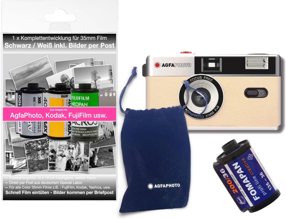 Analoge Filmcamera - Compact Camera - Foto's Maken - Herbruikbaar met Film - 20 x 4 x 7 cm - Zwart