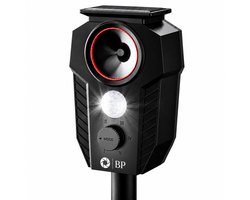 BP® Ultrasone Kattenverjager op zonneenergie - Kattenschrik - Marterverjager - Dierenverjager - Waterdicht voor Tuin - 5 standen - Solar Kattenverjager & USB-C Oplaadbaar - Zwart