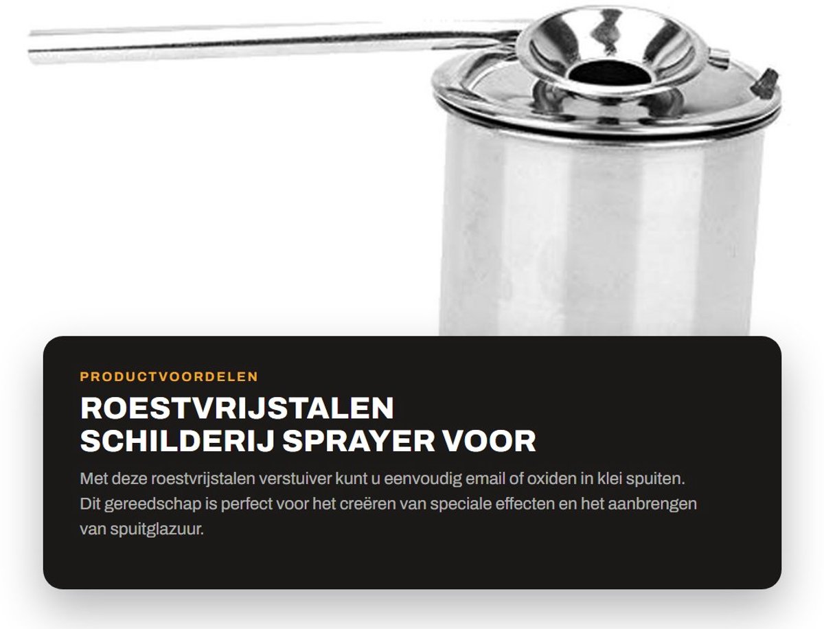 Dailygoods- Schilderij Sprayer - Roestvrij Staal - Spuitfles - Doseerfles - Keramische Verstuiver - 200 ml - Voor Speciale Effecten