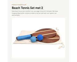 Dailygoods- Beach Tennis Set - Houten Rackets - 2 Ballen - Frescobol Set - Strand/Tuin/Park - Geschikt voor Alle Leeftijdsgroepen - Paddleball Set
