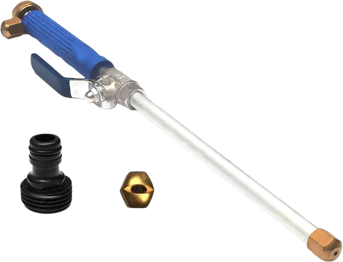 Hogedrukwatersproeier - Reinigingssproeier Toverstaf - Auto en Huis Reinigen - Dubbele Sproeiopties - 45 cm - Zilver