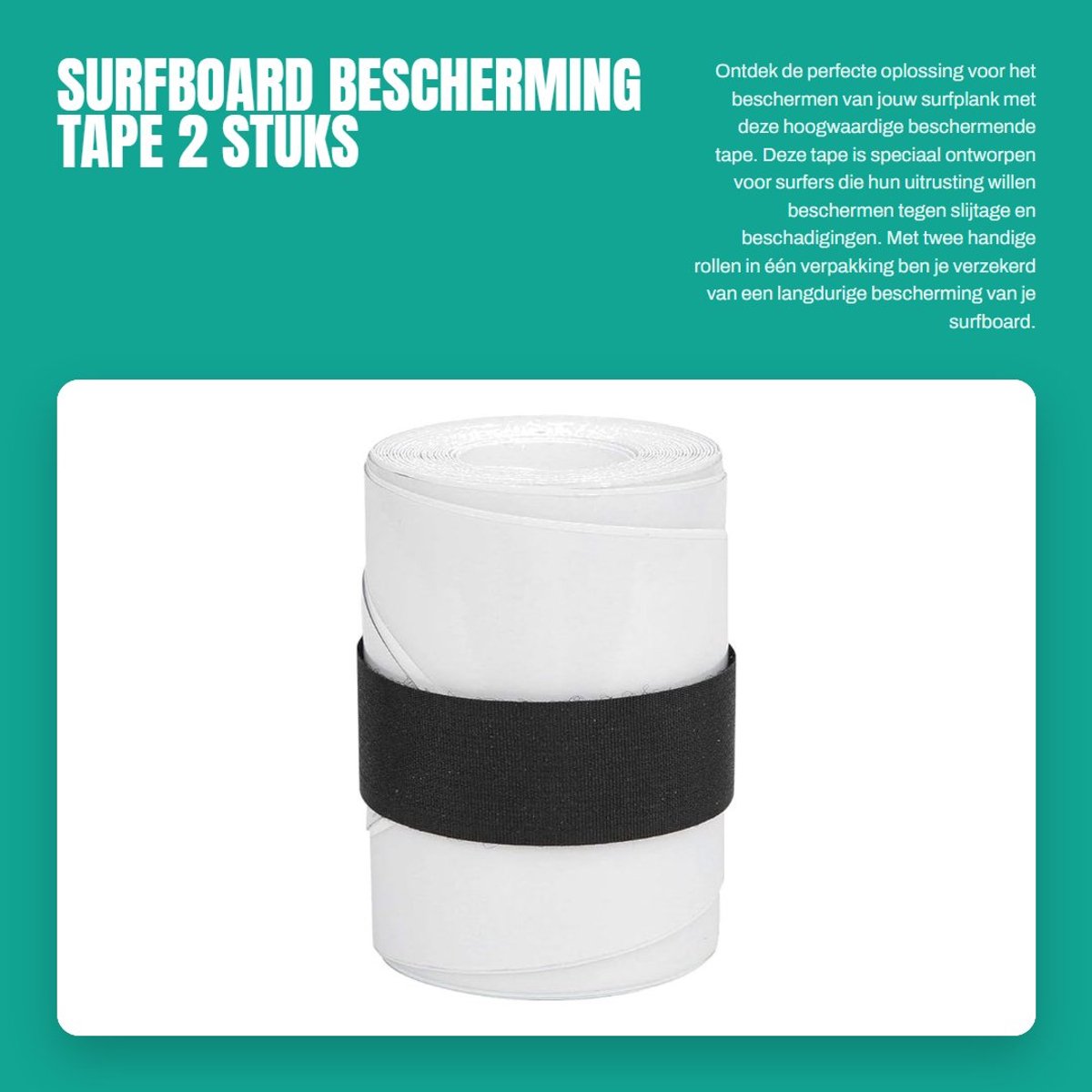 Dailygoods- Surfboard Tape 8,8 cm Breed - Bescherming Tape - UV Bescherming - Krassenbestendig - PVC Materiaal - 2 Stuks - Paddleboard Tape