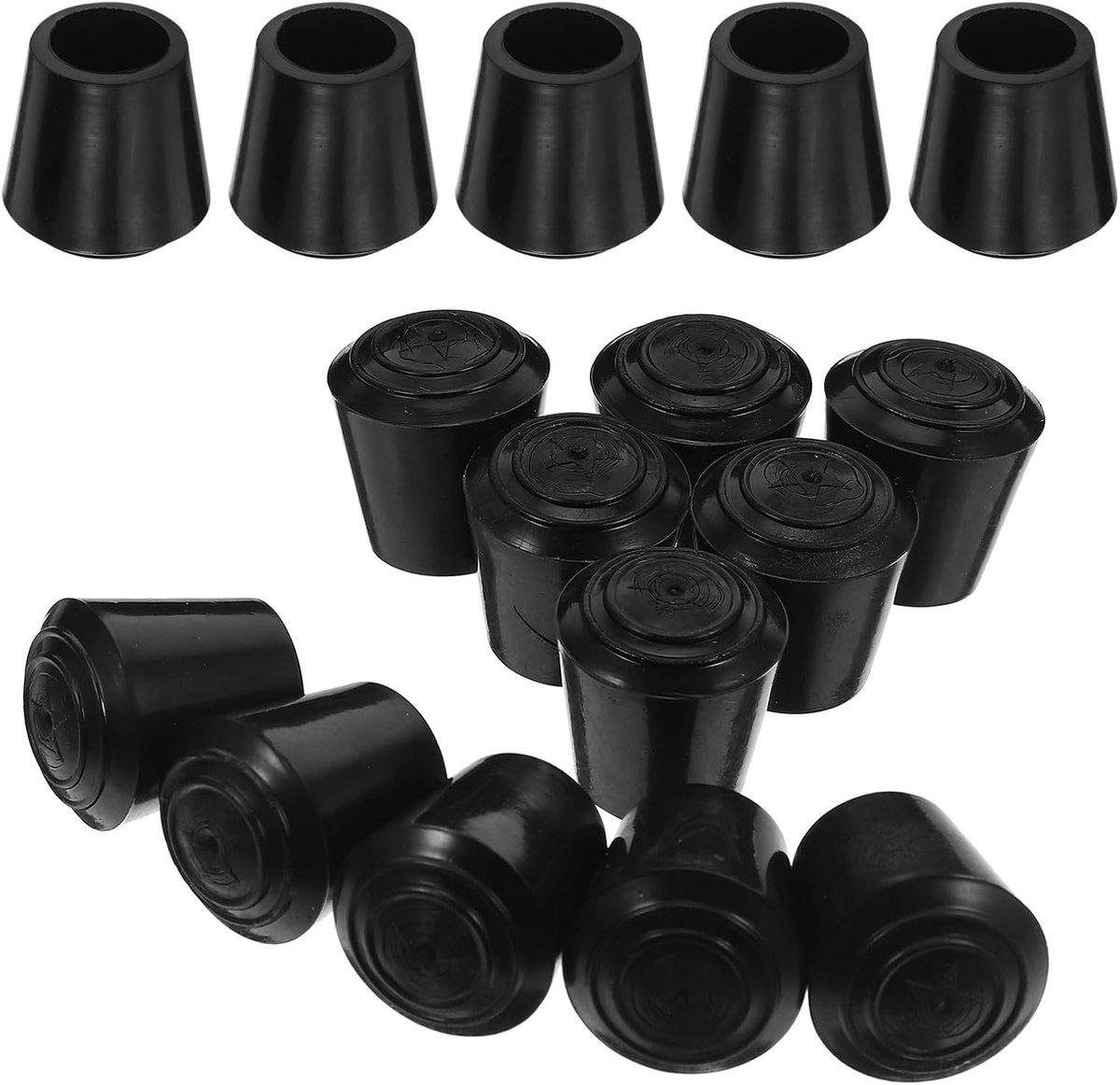 Stoelpootbeschermers - Rubberen doppen - Vloeren beschermen - Extra dik materiaal - 16 stuks - Zwart