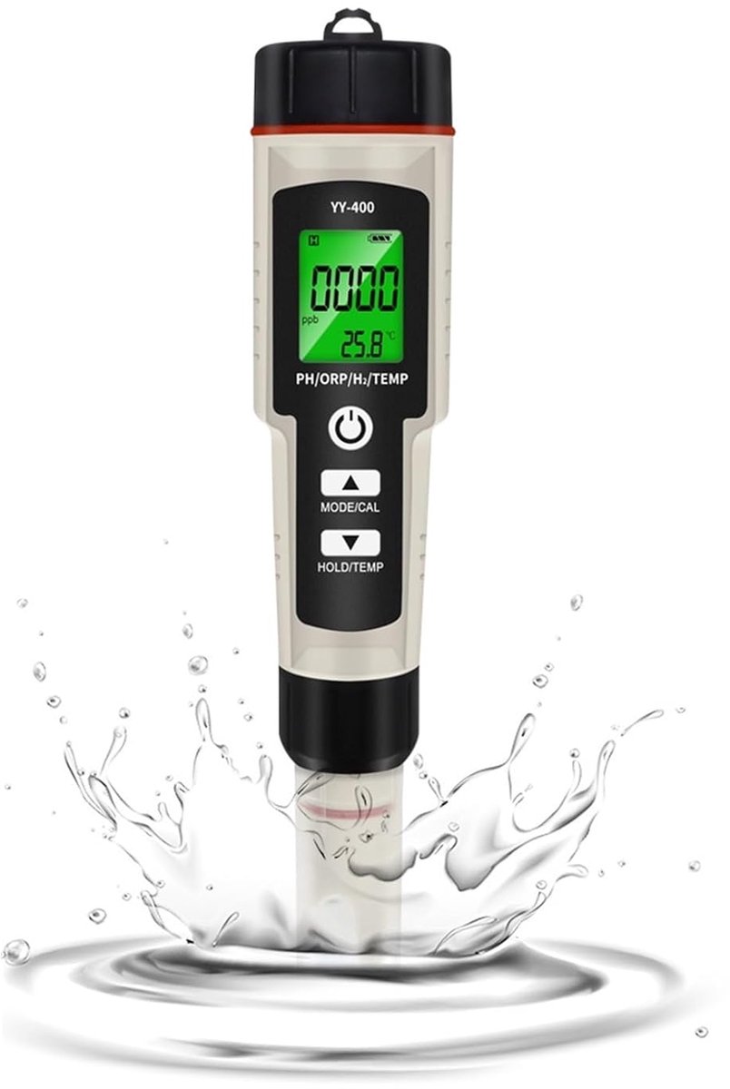Waterkwaliteit Tester - Zuiverheid Detector - Water Meten - 4 in 1 Functie - IP67 Waterdicht - Zwart