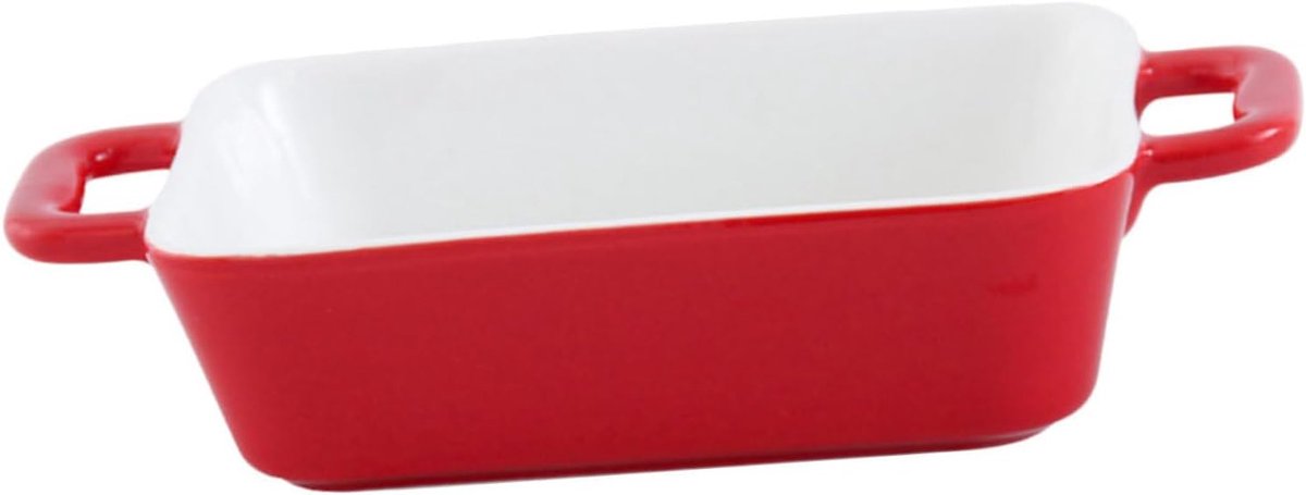 Keramische Griddle Ovenschaal Bakplaat Snacks Bakken Hittebestendig Materiaal 21.8 cm Lengte Rood
