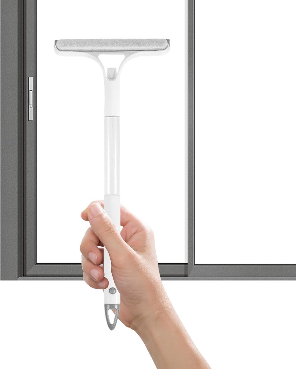 Ruitenwasser - Vloer Deurreiniger - Streeploos Schoonmaken - Ingebouwde Sprayfunctie - 58 cm - Wit