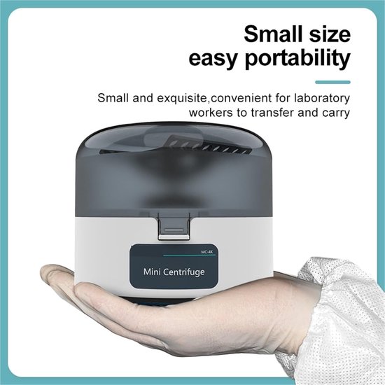 Mini Centrifuge - Laboratorium Apparaat - Monster Scheiding - Stille Werking - 4000 RPM - Wit — afbeelding 5