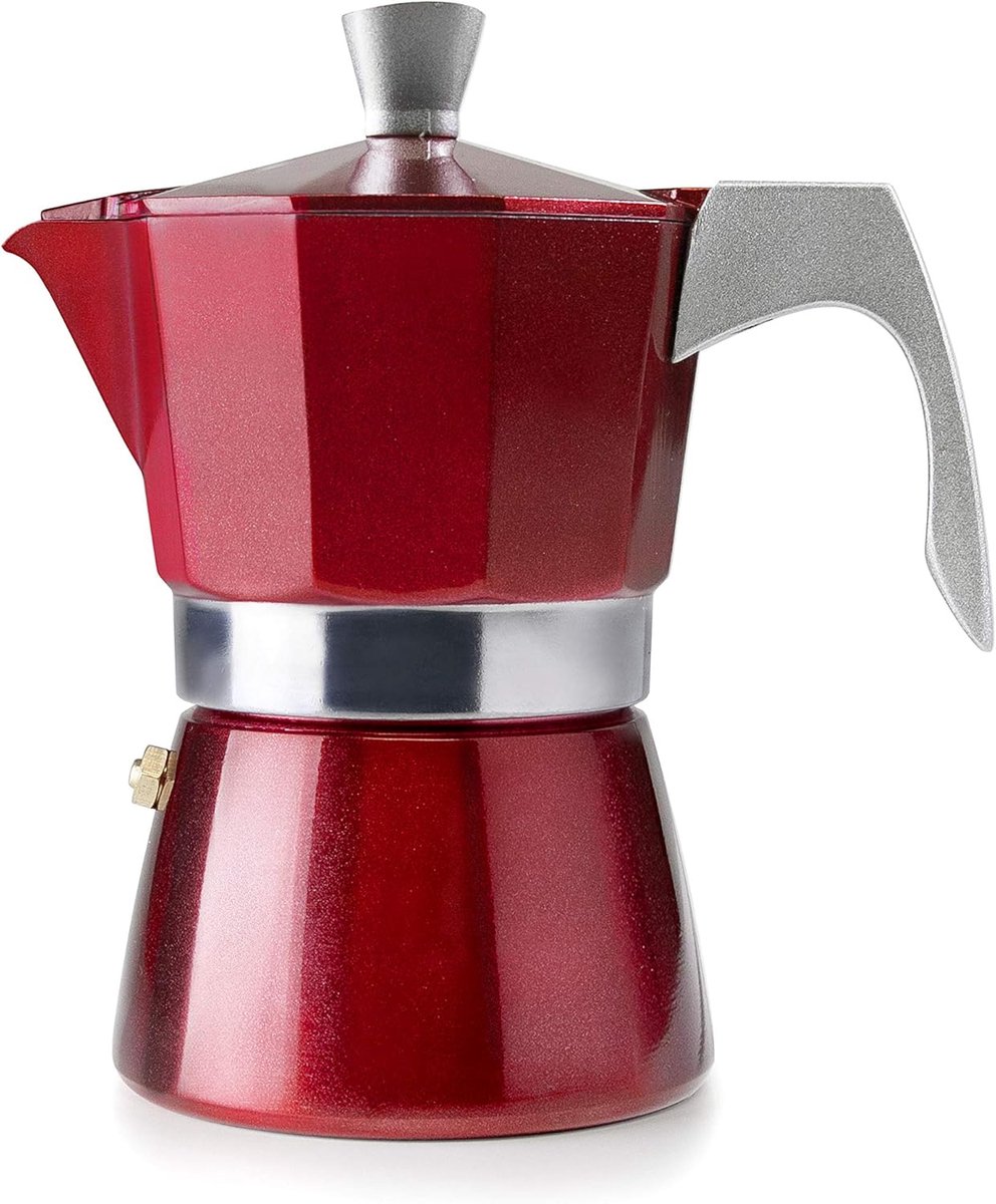 Percolator Koffiezetter - Moka Pot - Koffie Zetten - Geschikt Voor Inductie - 12 Kopjes 600ml - Rood