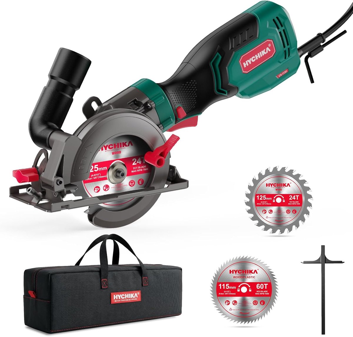 Handcirkelzaag - Mini zaag - Precisie zagen - 750W motor - 48 mm diepte - Groen