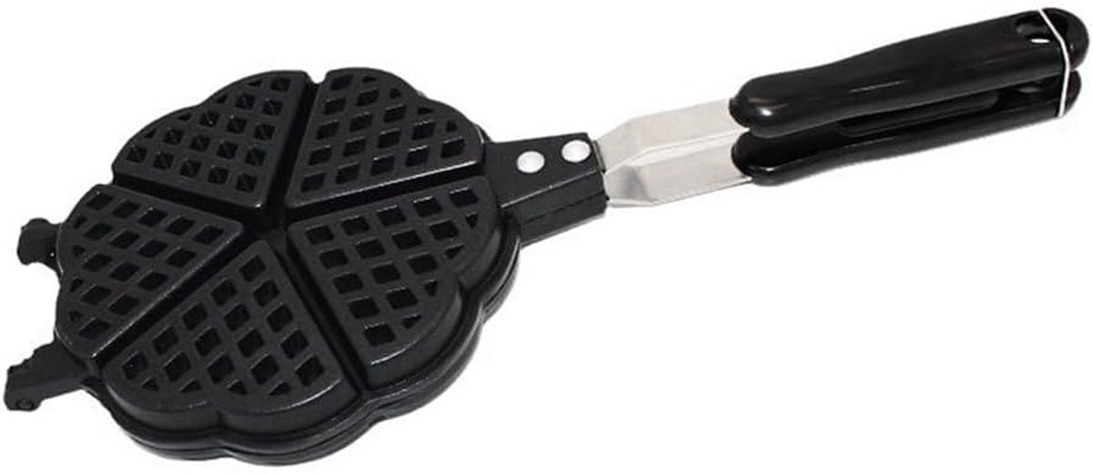 Wafelpan - Pannenkoekenmaker Bakvorm - Hartjes Wafels Bakken - Antiaanbaklaag - Niet gespecificeerd - Zilverkleurig