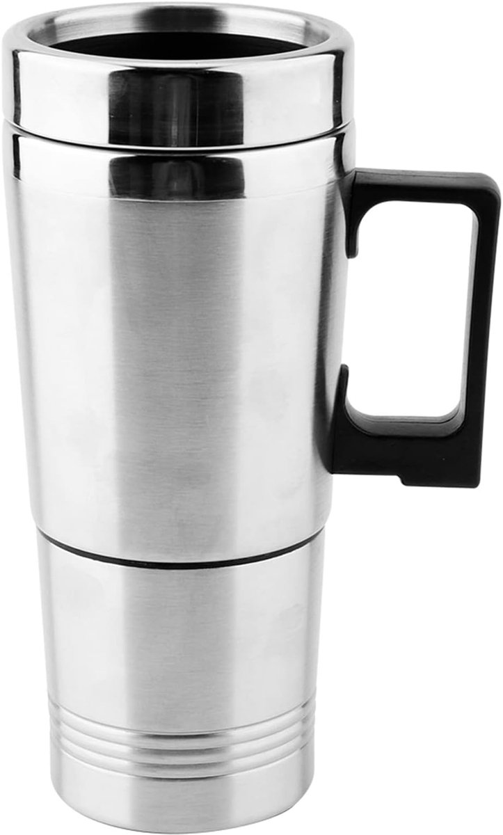 Auto Waterkoker - Reis Waterbeker - Warme Dranken Onderweg - Dubbele Capaciteit - 350ml + 150ml - Zilver