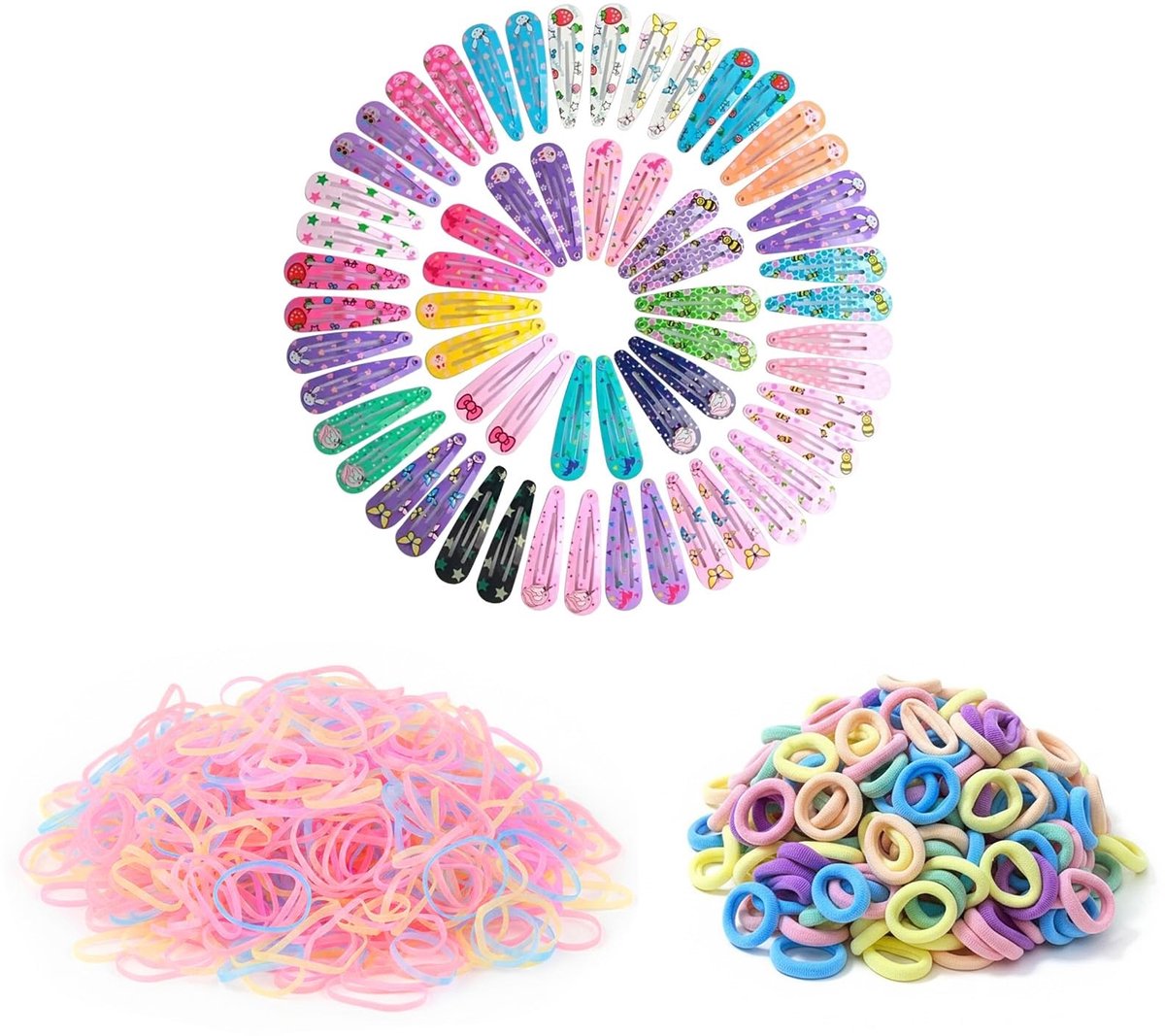 Dailygoods - 590 Stuks Haarspelden voor Meisjes - Kleurrijke Haaraccessoires Set