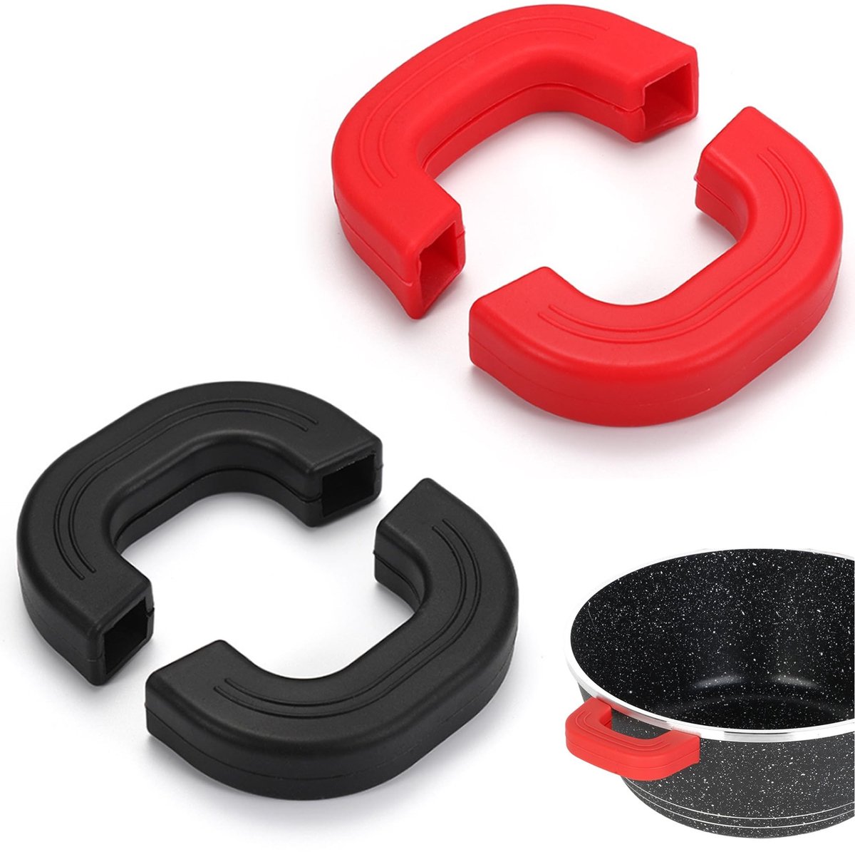 Dailygoods- Vingerhandvathouders Hittebestendig - Siliconen Handgreep - Vingerbescherming - Keukengrepen - Handvat voor Pannen - 2 Stuks - Pannengreep