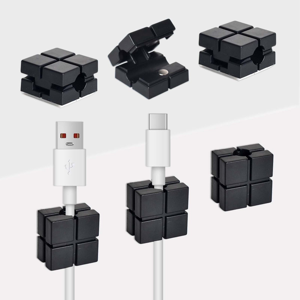 Dailygoods - 15 Stuks Zelfklevende Magnetische Kabelhouders voor Kabelbeheer