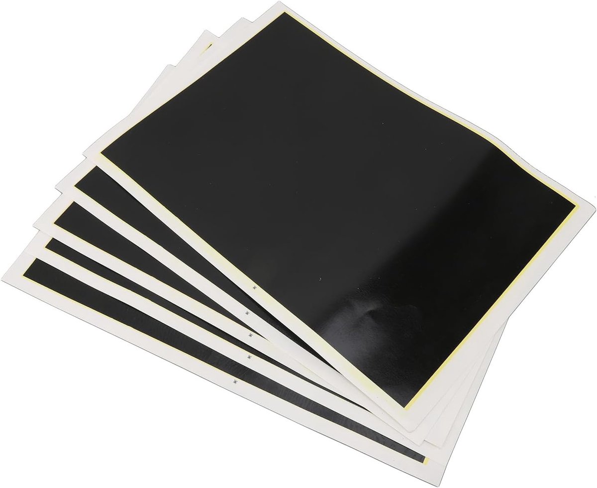 Markeerpapier Zwart - Graveerpapier Vellen - Ambachtelijke Projecten - Levendige Kleuren - 5 Stuks 39x27cm - Zwart