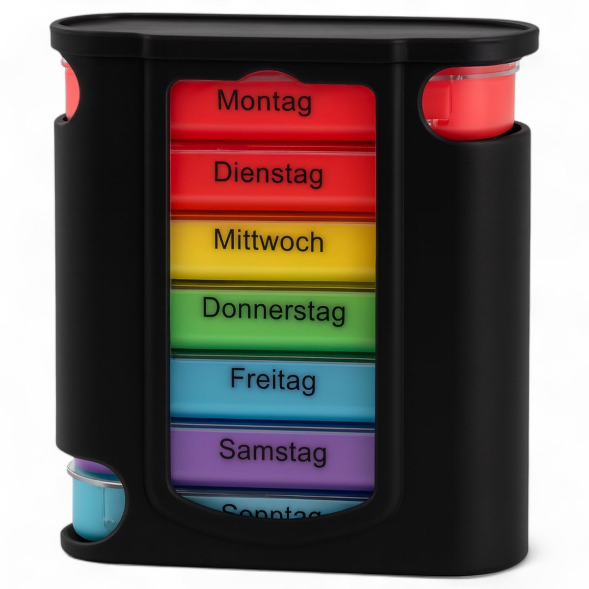 Dailygoods- Pillenbox met 7 uitneembare dagdozen - Medicijnbox - Weekbox - Dagdosering - Robuuste behuizing - Duidelijke Duitse opschrift - Medicijnhouder