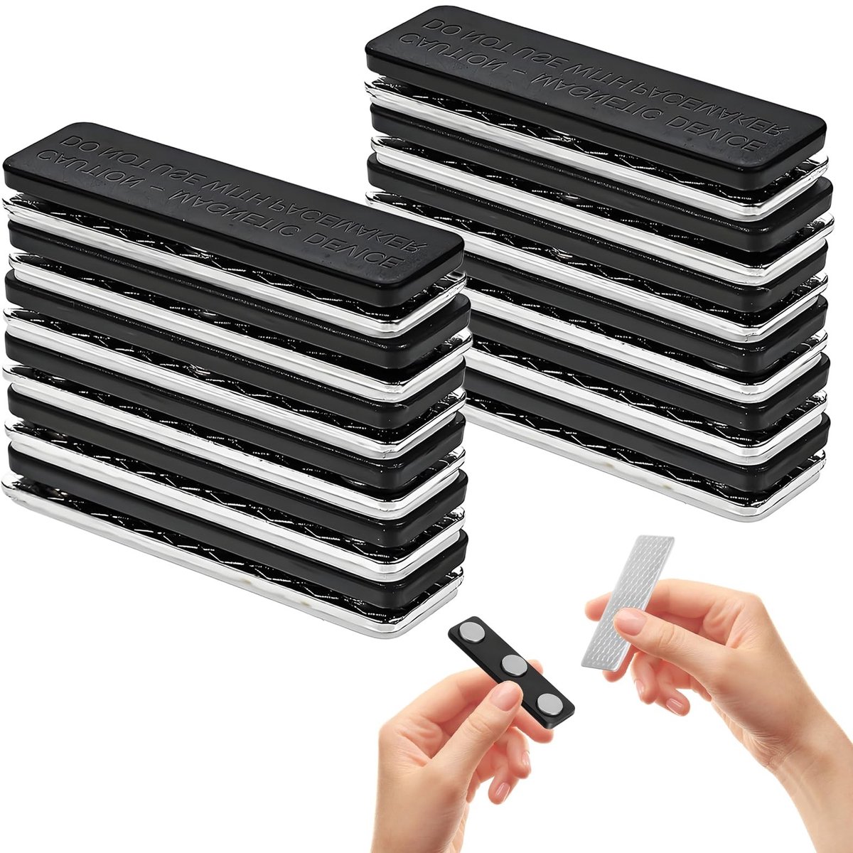 Dailygoods- Gordijnmagneten 12 Paar - Magnetische Gordijnsluitingen - Robuuste Clips - Lijm voor Bevestiging - Roestvrij Staal - Sterke Grip
