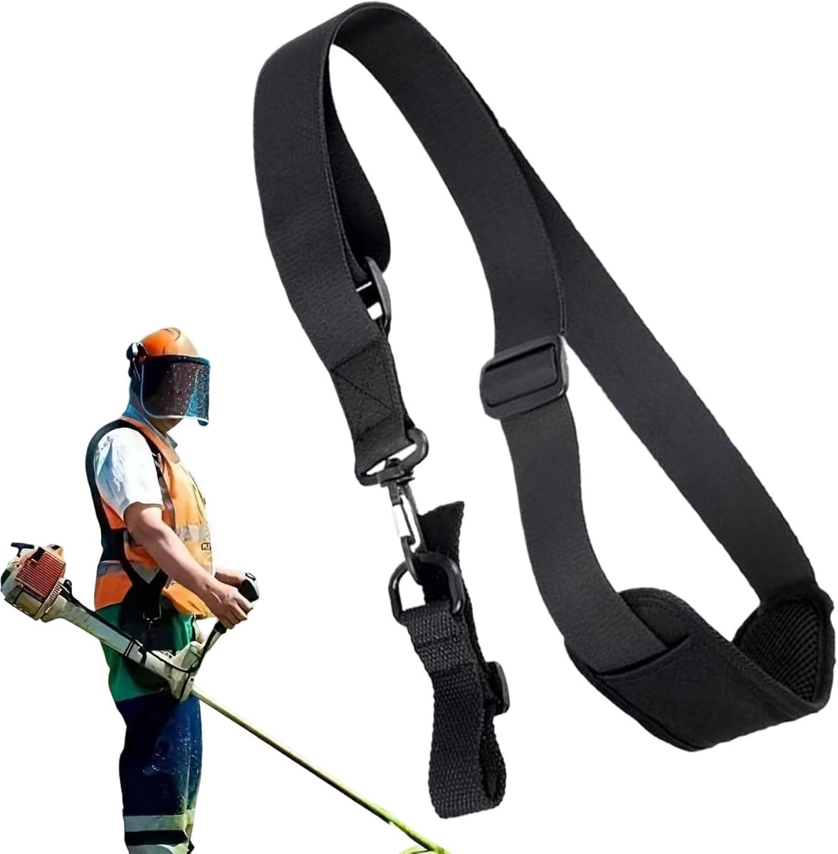 Draagriem Grastrimmer - Schouderband Bosmaaier - Tuinonderhoud Verlichten - Gelijkmatige Belastingverdeling - Verstelbaar 80-128cm - Zwart