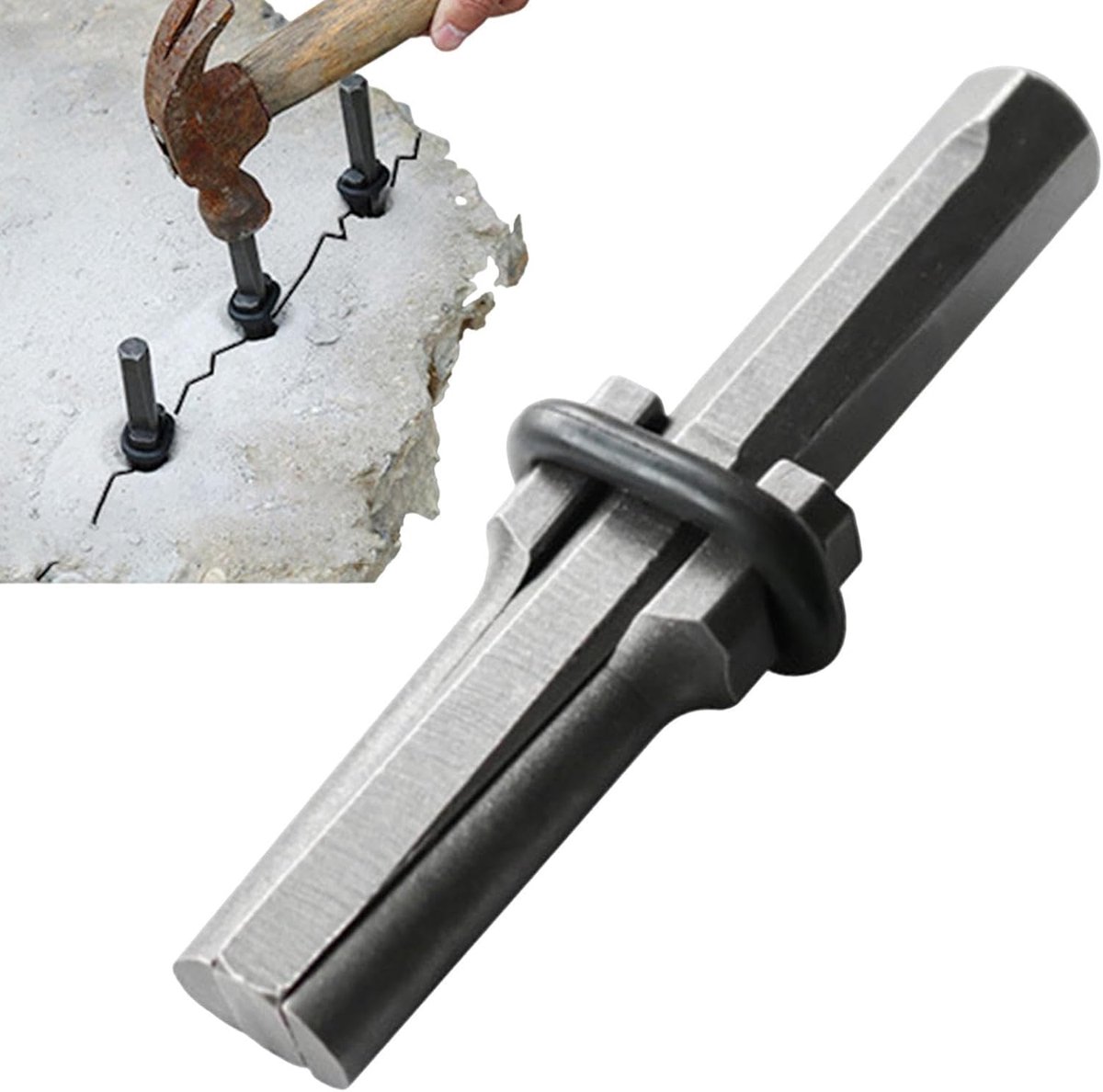 Stenen Wig - Beton Splijter - Steen Bewerken - Heavy Duty IJzer - 105x16mm - Zilver