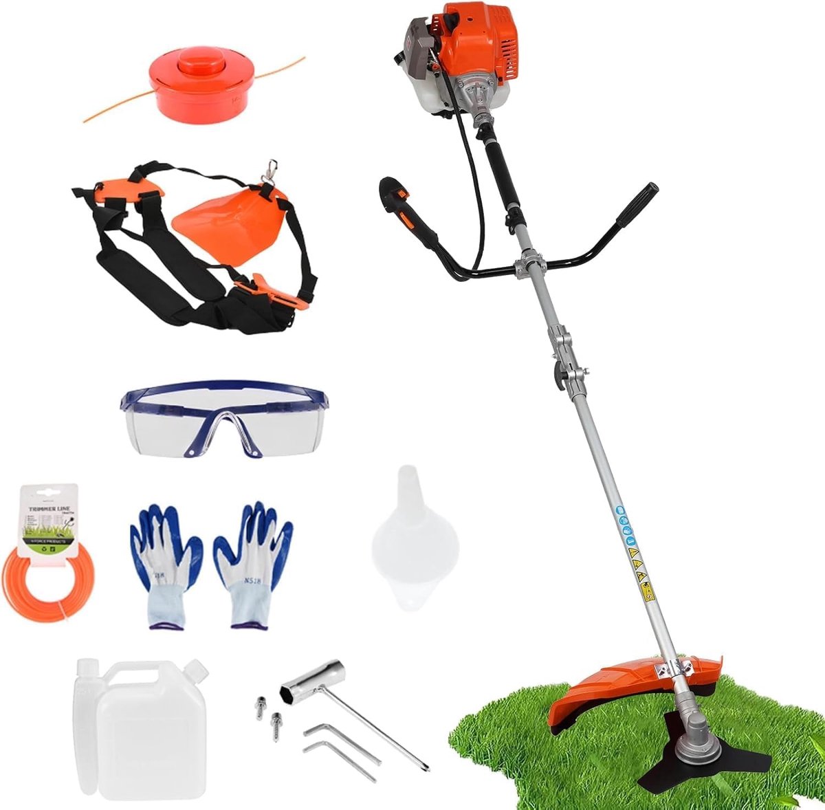Benzinetrimmer Heggenschaar - Tuinonderhoud Set - Gazon Onderhouden - 2-in-1 Functionaliteit - 52 cc - Niet gespecificeerd