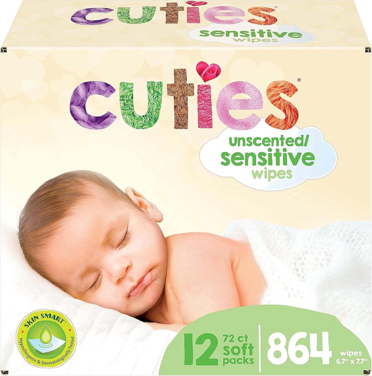 Babydoekjes - Zachte doekjes - Babyverzorging - Geurloos - 72 stuks - Wit