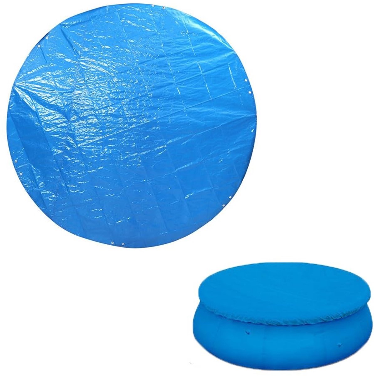 Dailygoods- Zwembaddeksel 210 cm - Ronde zwembadafdekking - Warmte-isolatie - Waterbesparend - Trekkoord ontwerp - Houdt zwembad schoon - Zwembadhoes