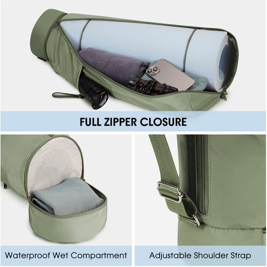 Dailygoods- Yogamat - Extra dik - Yogamat tas - Draagriem - Praktische opberg - Nat vak - Ruime yogatas 70 x 18 cm - Yogatassen van Dailygoods — afbeelding 4