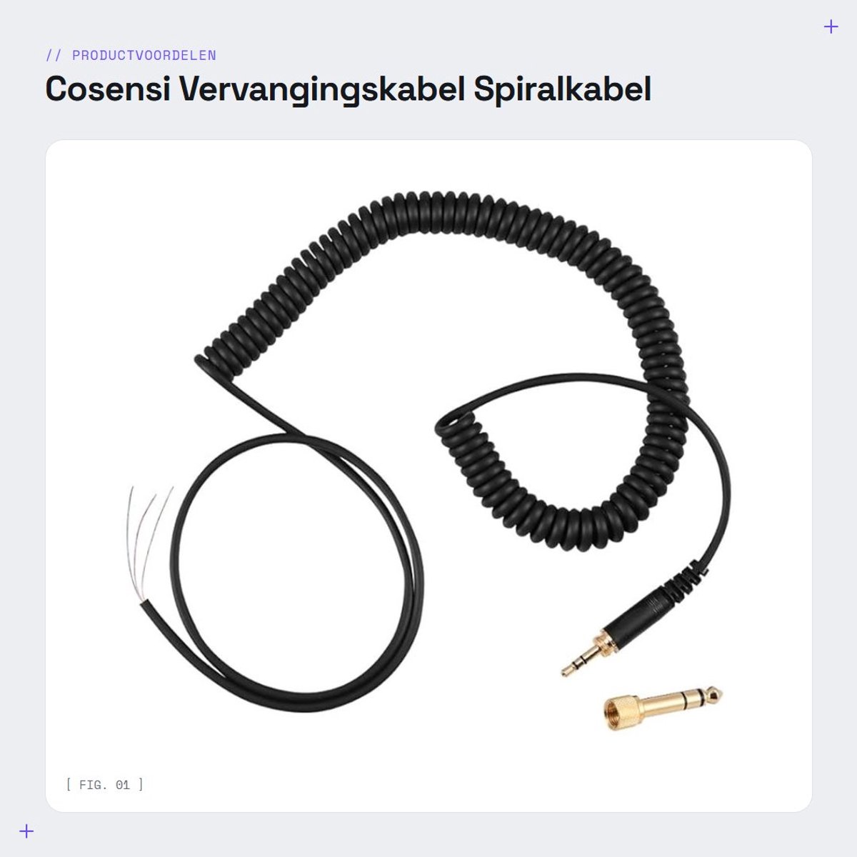 Dailygoods- Vervangkabel Hoogwaardige Audio - 3.5mm/6.5mm Plug - Compatibel met DT 770/770Pro/990/990Pro - Duurzaam - Antiradiatie - Versterkte Veerkabel - Audio Kabel