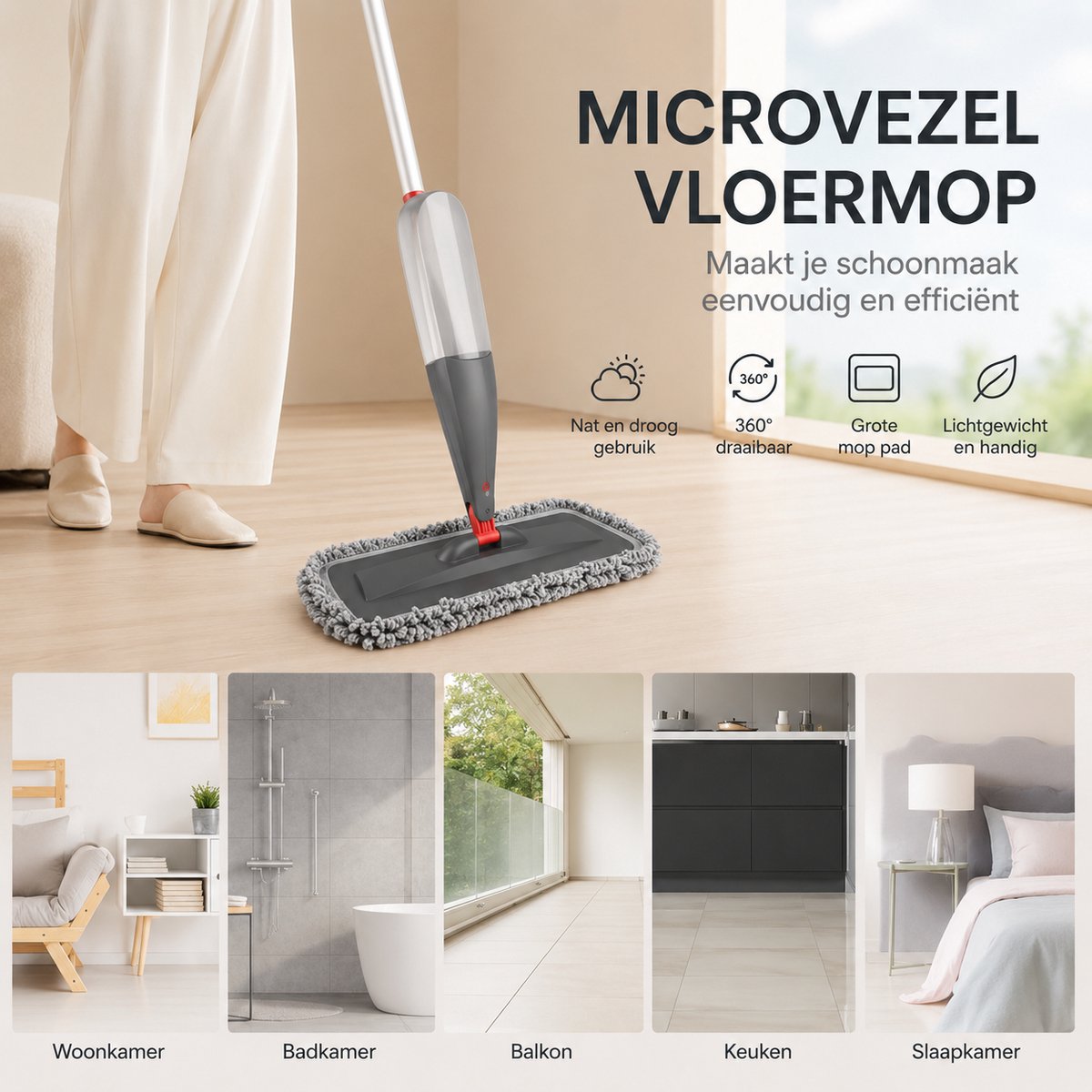 BOTC Dweil - 2 IN 1 Mop - Grijs thumbnail 5