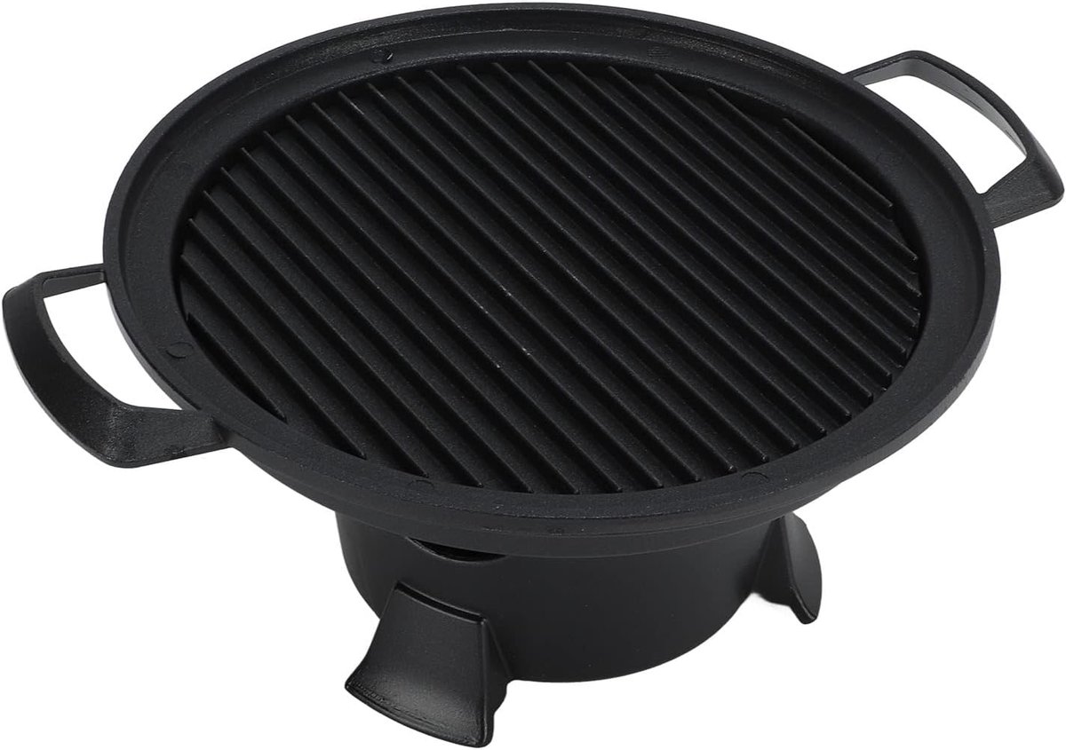 Draagbare BBQ Grill - Mini Grill - Buiten Koken - Compact Ontwerp - 21 cm Diameter - Zwart
