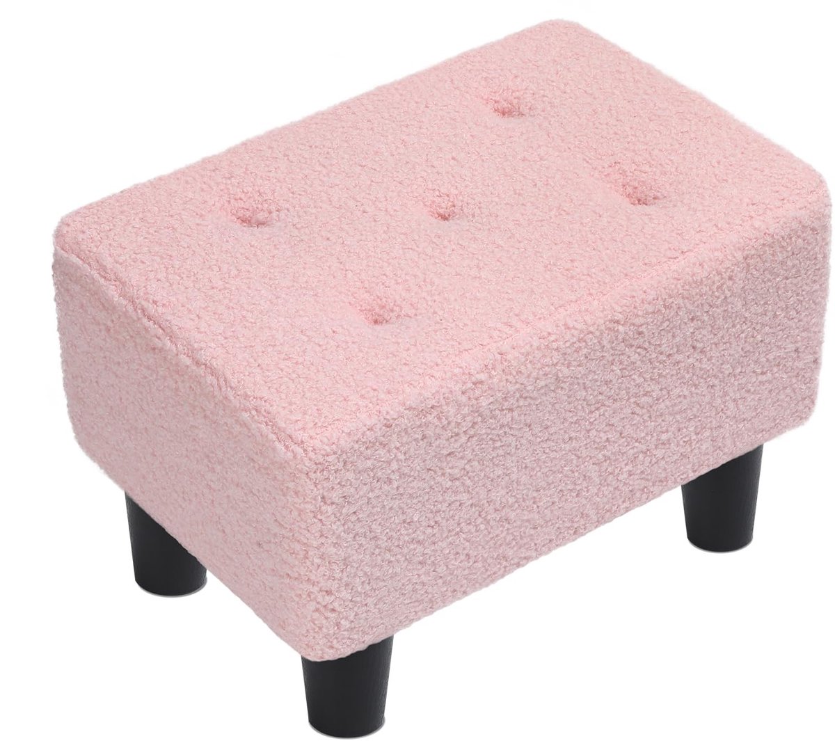 Dailygoods- Voetenbank Comfortabel - Voetsteun - Kleine Kruk - Imitatie Teddybont - 36 x 25 x 26 cm - Maximaal gewicht 150 kg