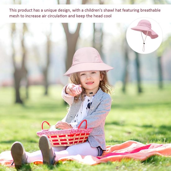 Dailygoods - Kindermuts en Kinderzonnebril - Ademend en Beschermend - Roze - Outdoor Zonnehoed - Schattige Zonnebril - Geschikt voor Kinderen - Hoofdo van Dailygoods — afbeelding 4