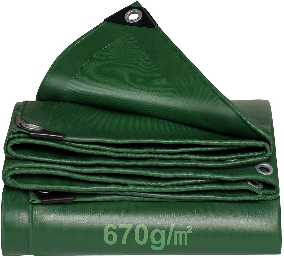 Dailygoods- Afdekzeil 670 g/m² - Vrachtwagenzeil met oogjes - Waterdicht - Scheurvast - Versterkte randen - Beschermend zeil voor auto/aanhanger/zwembad