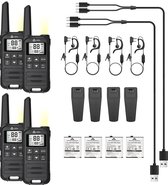 Current Components F22 - Portofoon 4 Stuks - Walkie Talkie - 5km Bereik - PMR 446 Mhz - LED Zaklamp