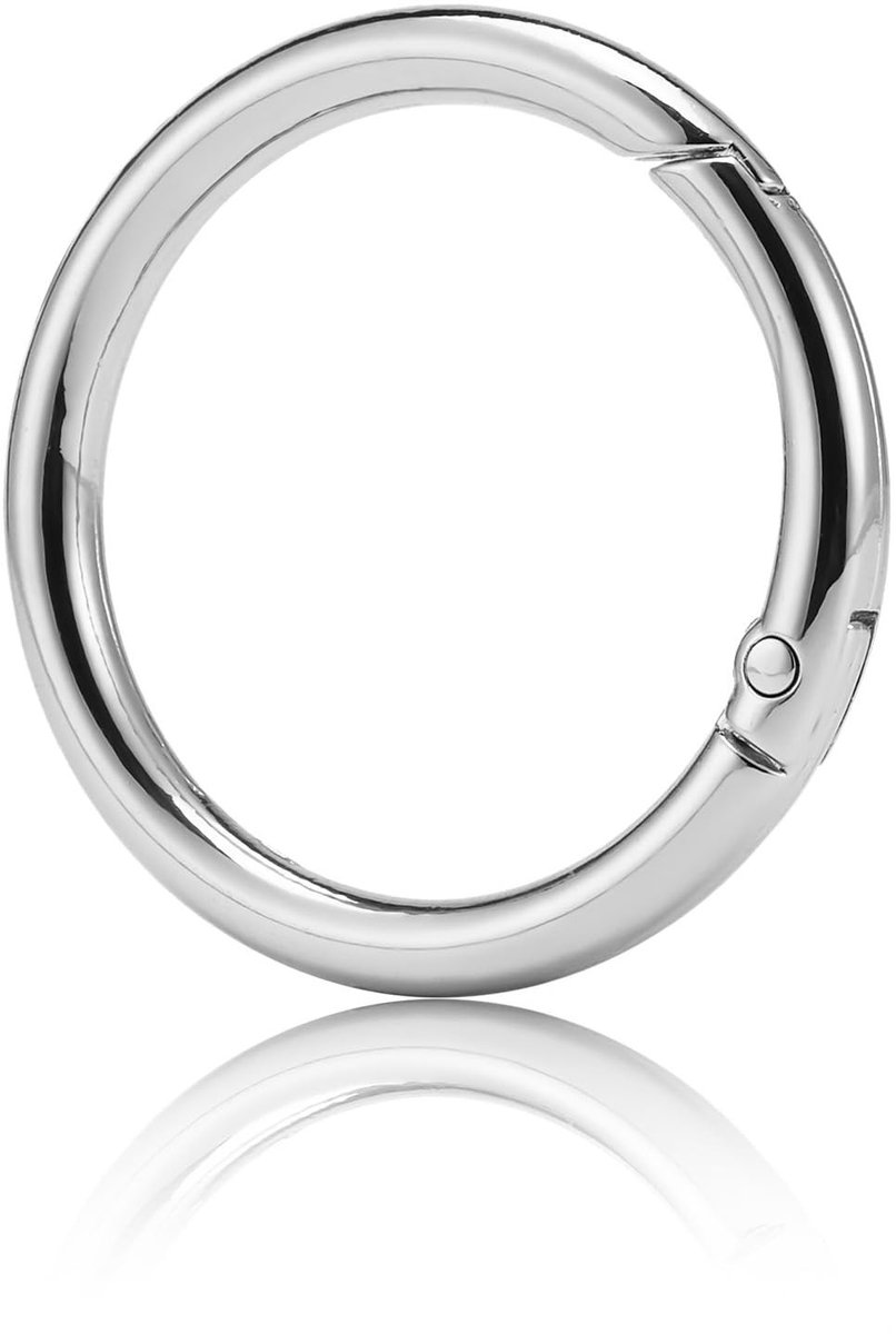 Omgoods- O-ring 15 Stuks - Ronde Karabijnhaak - Veersluiting - Antiroest - Lichtgewicht - Hoogwaardige Zinklegering - Sleutelhangerclip