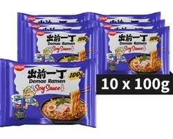 Nissin Demae Ramen - Soy Sauce Noodles Bowl - Instant Noedels - 10 stuks
