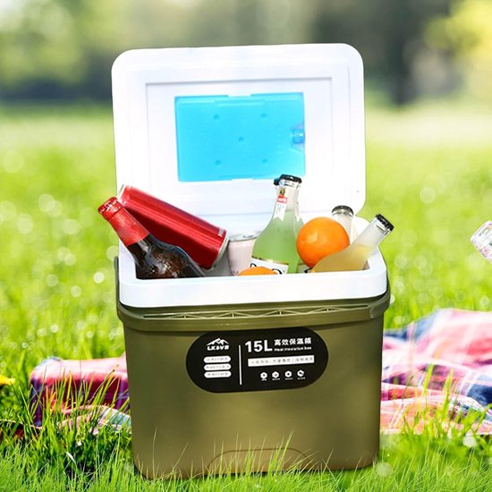 Isolatiebox - Draagbare koeler - Buitenactiviteiten - Geïntegreerde flesopener - 15 liter - Wit — afbeelding 3