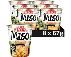 Nissin Cup Noodles - Veggi Miso Noedels - Instant Noodles - Vegetarisch - 8 stuks