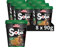 Nissin Soba Cup Noodles - Teriyaki Wok Style Noedels - Instant Noodles - 8 stuks