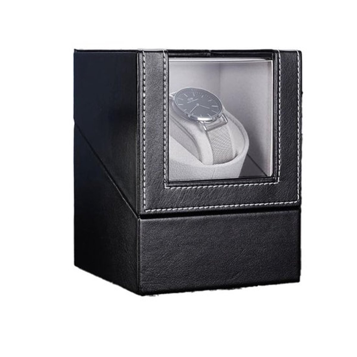Dailygoods - Zwarte vezel watchwinder - Automatische horlogewinder - Stil en
