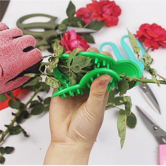 Bloem Doorn Stripper - Plukker Bladverwijderaar - Bloemen Verwerken - Zacht Flexibel Plastic - 2 Stuks - Roze van Bloem — afbeelding 2