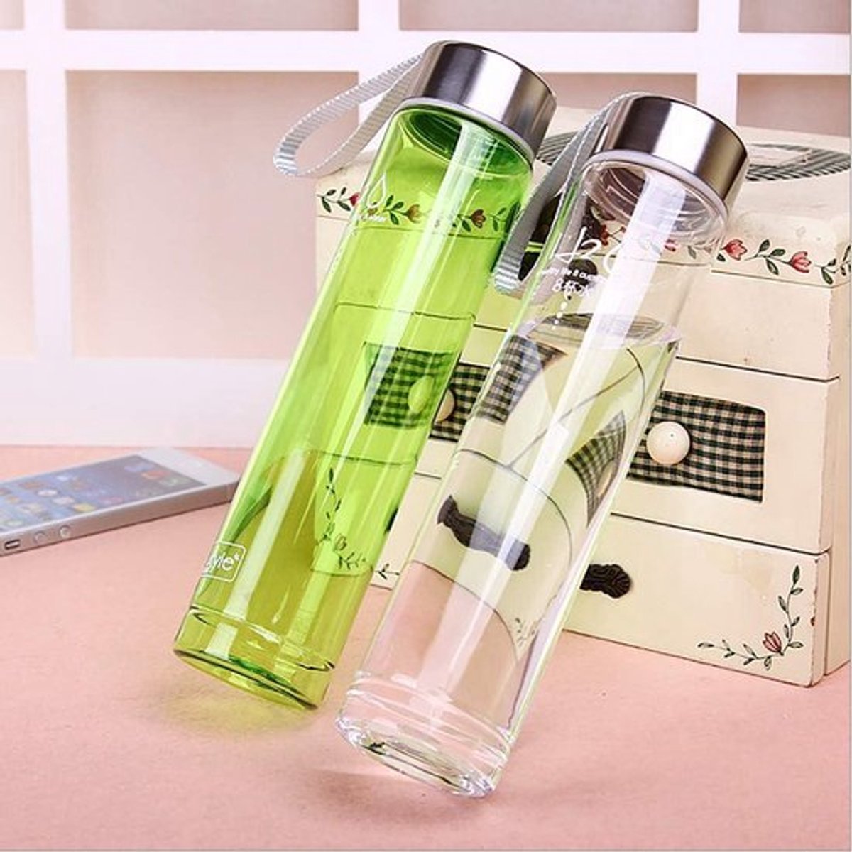 Inovra Plus - Sport waterfles BPA-vrij plastic brede mond - Lekvrij deksel