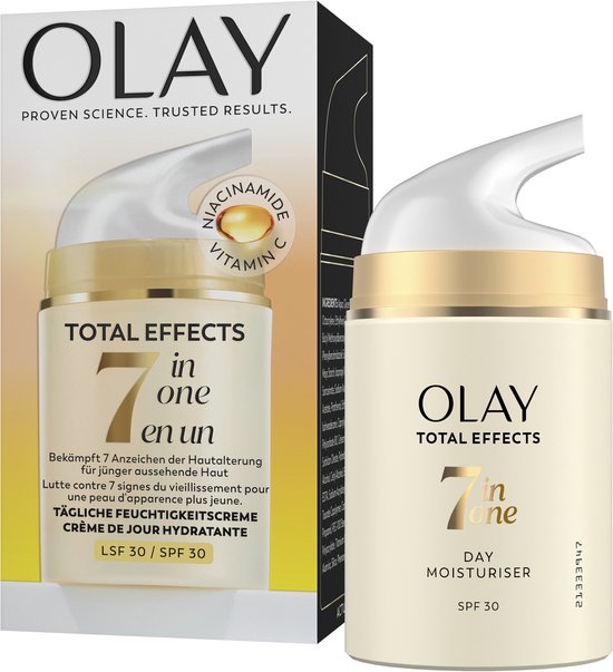Olay Total Effects 7-in-1 dagcrème, 50ml pot met vitamine C en niacinamide.